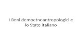 I Beni demoetnoantropologici e lo Stato italiano.