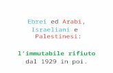 Ebrei ed Arabi, Israeliani e Palestinesi: l’immutabile rifiuto dal 1929 in poi