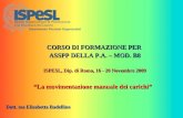 Dipartimento Processi Organizzativi Dott. ssa Elisabetta Badellino “La movimentazione manuale dei carichi” CORSO DI FORMAZIONE PER ASSPP DELLA P.A. – MOD.