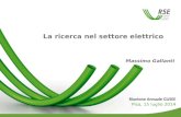 Massimo Gallanti La ricerca nel settore elettrico Riunione Annuale GUSEE Pisa, 15 luglio 2014 1.