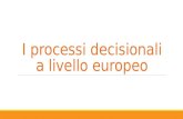 I processi decisionali a livello europeo. Parte 1 Unione Europea.