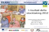 I risultati dello stocktaking 2012 «Assicurazione della qualità e accreditamento» Bari, 16 e 17 aprile Marzia Foroni - MIUR.