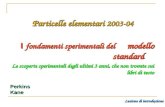1 Particelle elementari 2003-04 I fondamenti sperimentali del modello standard Le scoperte sperimentali degli ultimi 3 anni, che non trovate sui libri.