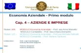 Università degli Studi di Pavia Facoltà di Economia Economia Aziendale - Primo modulo Cap. 4 – AZIENDE E IMPRESE Titolari: A/K-MODULO Economia Aziendale.