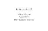 Informatica B Allievi Elettrici AA 2000-01 Introduzione al corso.