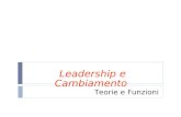 Leadership e Cambiamento Teorie e Funzioni. Concetti preliminari LEADERSHIPLEADERSHIP GUIDA Termine inglese che trova le sua radice nel verbo “to lead”