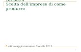 1 Lezione 4 Scelta dell’impresa di come produrre ultimo aggiornamento 6 aprile 2011.