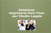 Selezione Segretaria Part-Time per Studio Legale.