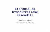 1 Economia ed Organizzazione aziendale Contabilità esterna anno accademico 2010-2011.