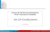 Corso di Diritto Ecclesiastico Prof. Giovanni Cimbalo Art.19 Costituzione A.A. 2010/2011.
