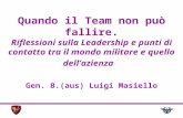 Quando il Team non può fallire. Riflessioni sulla Leadership e punti di contatto tra il mondo militare e quello dell’azienza Gen. B.(aus) Luigi Masiello.