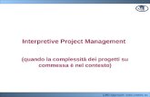 CMD Approach:  Interpretive Project Management (quando la complessità dei progetti su commessa è nel contesto)