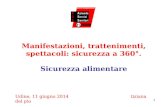 1 Manifestazioni, trattenimenti, spettacoli: sicurezza a 360°. Sicurezza alimentare Udine, 11 giugno 2014tiziana del pio.