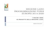 REGIONE LAZIO PROGRAMMAZIONE FONDI EUROPEI 2014-2020 7 MACRO AREE 45 PROGETTI DELLA REGIONE LAZIO Massimo Fieramonti