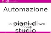 ➲ Automazione piani di studio Calendario esami – Web docenti Servizi online.