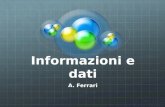 Informazioni e dati A. Ferrari. Informazione automatica Informatica deriva dalla contrazione di altri due termini: informazione e automatica e sta a significare.