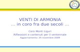 Coro Monti Liguri - Genova VENTI DI ARMONIA … in coro fra due secoli … Coro Monti Liguri Riflessioni e contenuti per il ventennale Aggiornamento: 25 novembre.