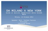 DA MILANO A NEW YORK Guida al mercato immobiliare della Grande Mela Milano, 16 Ottobre 2014 Speaker: Dott. Stefano Farsura Principal Colonnade Group.