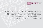 I SETTORI AD ALTA INTENSITÀ DI CAPITALE E TECNOLOGIA Siderurgia Automotive Trasportistica Cartario.