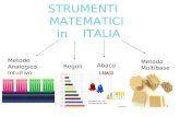 STRUMENTI MATEMATICI in ITALIA Regoli Abaco Metodo Multibase Metodo Analogico Intuitivo.