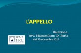 Relazione Avv. Massimiliano D. Parla del 30 novembre 2013.