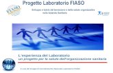 L’esperienza del Laboratorio un progetto per la salute dell’organizzazione sanitaria A cura del Gruppo di Coordinamento Nazionale Laboratorio FIASO.