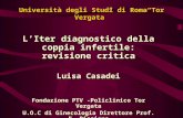 Università degli Studi di Roma“Tor Vergata” L’Iter diagnostico della coppia infertile: revisione critica Luisa Casadei Fondazione PTV -Policlinico Tor.