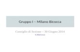 Gruppo I – Milano Bicocca Consiglio di Sezione – 30 Giugno 2014 S.Malvezzi.