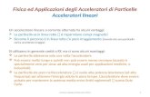Fisica ed Applicazioni degli Acceleratori di Particelle Acceleratori lineari Un acceleratore lineare a corrente alternata ha alcuni vantaggi:  La particella.