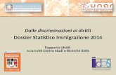 Dalle discriminazioni ai diritti Dossier Statistico Immigrazione 2014 Rapporto UNAR a cura del Centro Studi e Ricerche IDOS Dalle discriminazioni ai diritti.