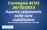 Aspetto relazionale nelle cure riabilitative Dot. Patrizia Di Fazio Policlinico A.Gemelli Convegno ACOS 26/10/2013.