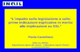 1 “L’impatto sulla legislazione a valle: prime indicazioni esplicative in merito alle implicazioni su SSL” Paola Castellano INAIL-Ex ISPESL Dipartimento.