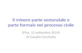 Il minore parte sostanziale e parte formale nel processo civile (Pisa, 12 settembre 2014) di Claudio Cecchella.