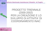 Progetto INAC Puglia Bari, 30 giugno 2000 PROGETTO TRIENNALE (2000-2002) PER LA CREAZIONE E LO SVILUPPO DI ATTIVITA’ DI COORDINAMENTO INAC Istituto Nazionale.