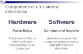 1 Componenti di un sistema informaticoHardwareSoftware Parte fisicaComponenti logiche Componenti fisiche (elettroniche e meccaniche) di un computer Istruzioni.