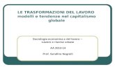 LE TRASFORMAZIONI DEL LAVORO modelli e tendenze nel capitalismo globale Sociologia economica e del lavoro – Lavoro e risorse umane AA 2013-14 Prof. Serafino.