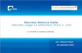 Decreto Sblocca Italia (Decreto Legge 12 settembre 2014, n. 133) Le novità in materia edilizia Avv. Simone Pisani 19 settembre 2014.