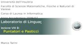 Laboratorio di Linguaggi lezione VIII B: Puntatori e Pasticci Marco Tarini Università dell’Insubria Facoltà di Scienze Matematiche, Fisiche e Naturali.