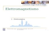 1 Elettromagnetismo 1 - Elettrostatica Giovanni Della Lunga - Corso di Fisica Generale – CdL in CTF – A.A. 2013/20141.