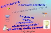 1 ELETTRICITA ’ I circuiti elettrici La pila di Volta Gli effetti della corrente I fenomeni elettromagnetici Prof.ssa Carolina Sementa.