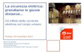 Pistoia, 19 novembre 2014 La sicurezza elettrica: prendiamo le giuste distanze... Gli effetti della corrente elettrica sul corpo umano Marco De Sanctis.
