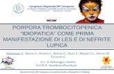 PORPORA TROMBOCITOPENICA “IDIOPATICA” COME PRIMA MANIFESTAZIONE DI LES E DI NEFRITE LUPICA Fattorusso V., Manna A., Parente I., Molino D., Nuzzi F., Malgieri.