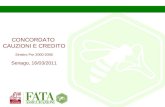 CONCORDATO CAUZIONI E CREDITO Sinistro Por 2000-2006 Senago, 16/03/2011.