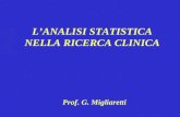 Prof. G. Migliaretti L’ANALISI STATISTICA NELLA RICERCA CLINICA.