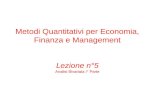 Metodi Quantitativi per Economia, Finanza e Management Lezione n°5 Analisi Bivariata I° Parte.