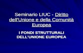 Seminario LIUC - Diritto dell’Unione e della Comunità Europea I FONDI STRUTTURALI DELL’UNIONE EUROPEA.