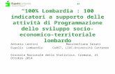 “100% Lombardia”: 100 indicatori a supporto delle attività di Programmazione dello sviluppo socio- economico-territoriale lombardo Antonio Lentini Massimiliano.