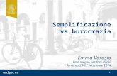 1 unipv.eu Semplificazione vs burocrazia Emma Varasio Fare meglio per fare di più Sorrento 25-27 settembre 2014.