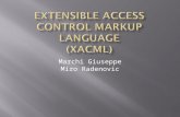Marchi Giuseppe Miro Radenovic.  Acronimo di: eXtensible Access Control Markup Language  Standard OASIS che descrive:  Un linguaggio di Policy, utilizzato.