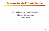 1 Economia dell’ambiente Il bilancio ambientale Elisa Montresor 2009-2010.